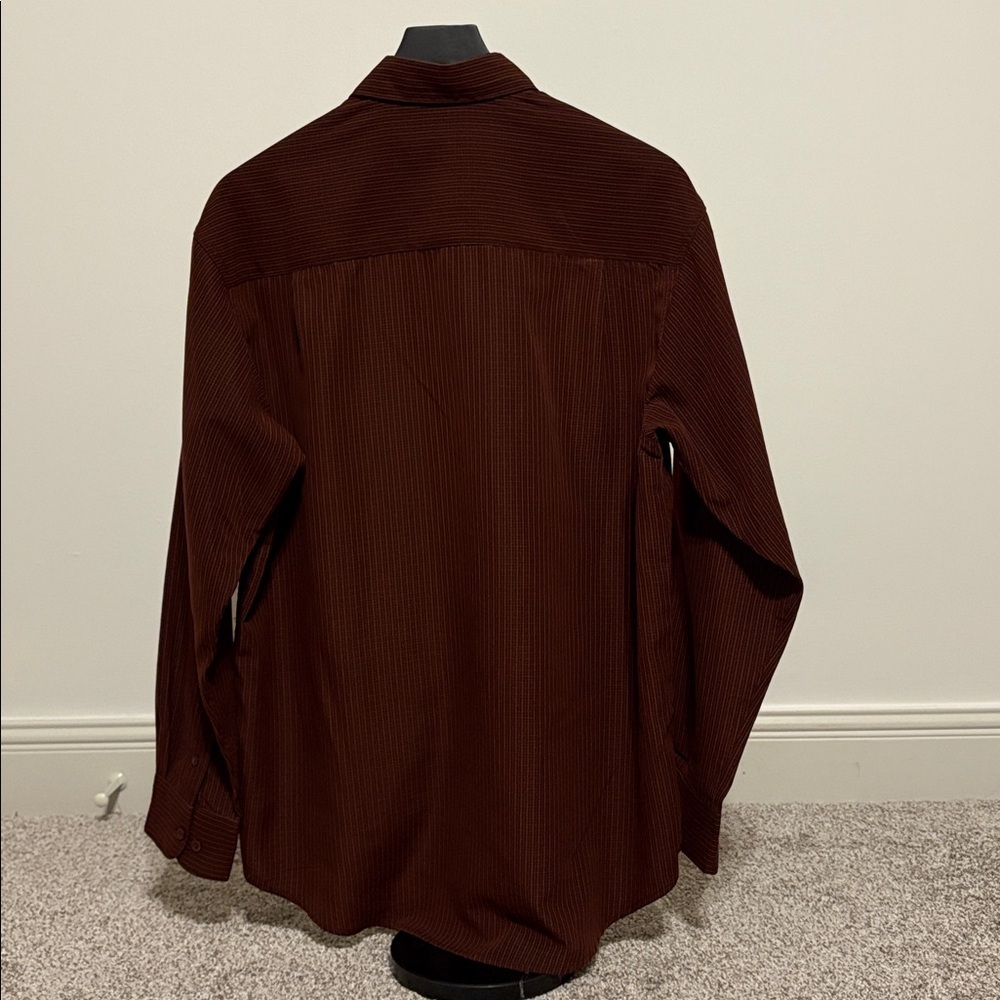 Saddlebred Men's Reddish Brown Button Down Shirt - Picture 4 of 7